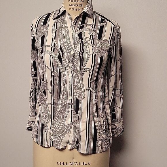 Jones New York Tops - Jones New York 100% Silk Vintage Paisley Blouse. Size 2P